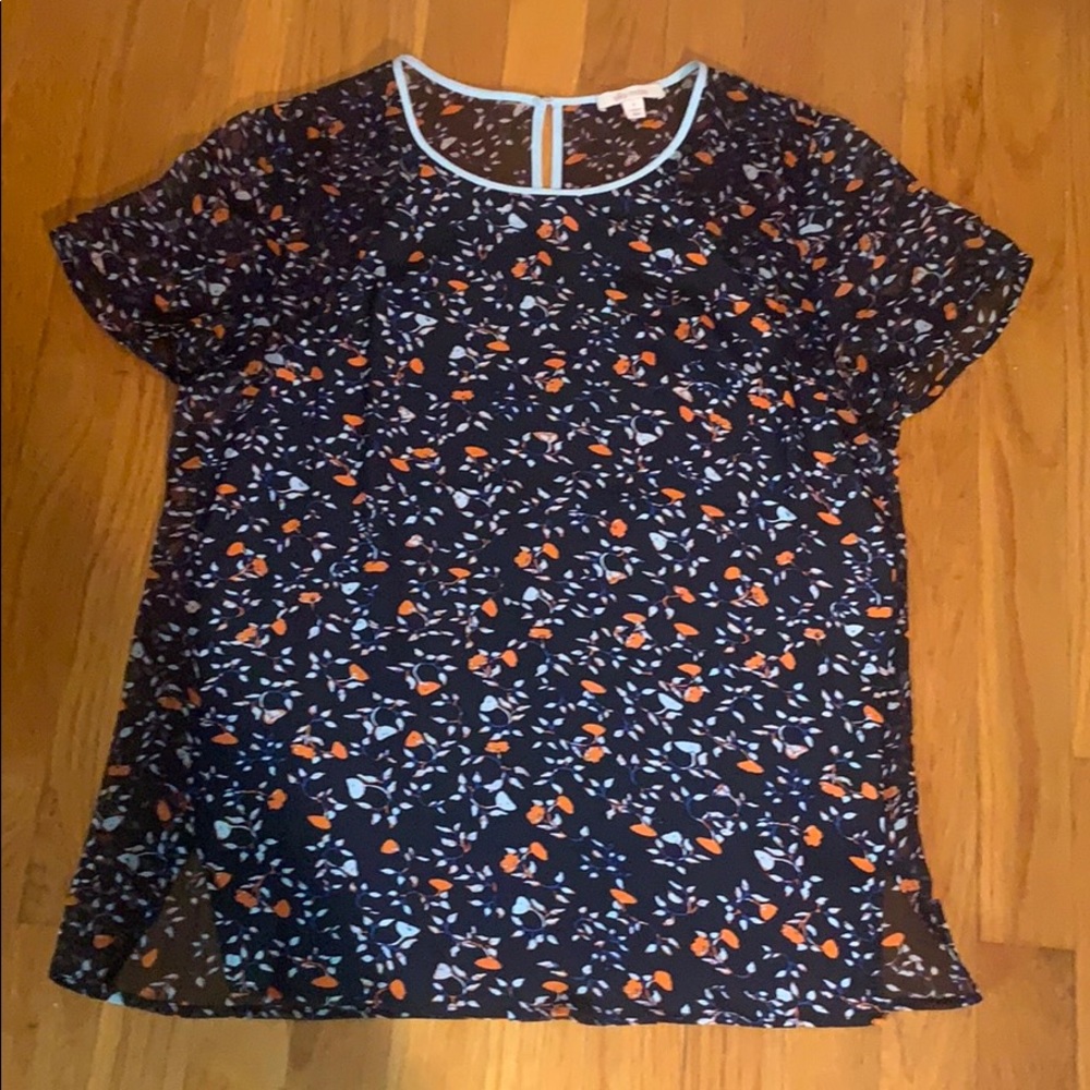 EUC Ella Moss Printed Silk Top